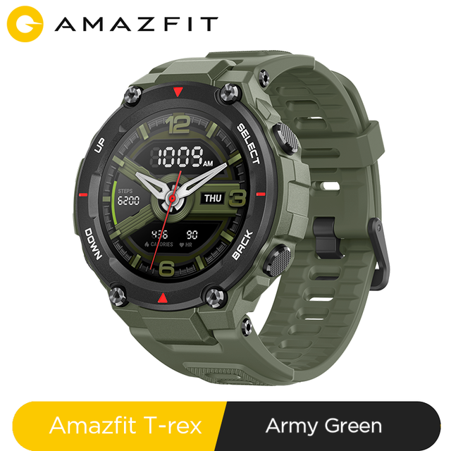 새로운 2020 CES Amazfit T-rex T rex Smartwatch 5ATM 14 스포츠 모드 Smart Watch GPS / GLONASS MIL-STD for Xiaomi iOS Android