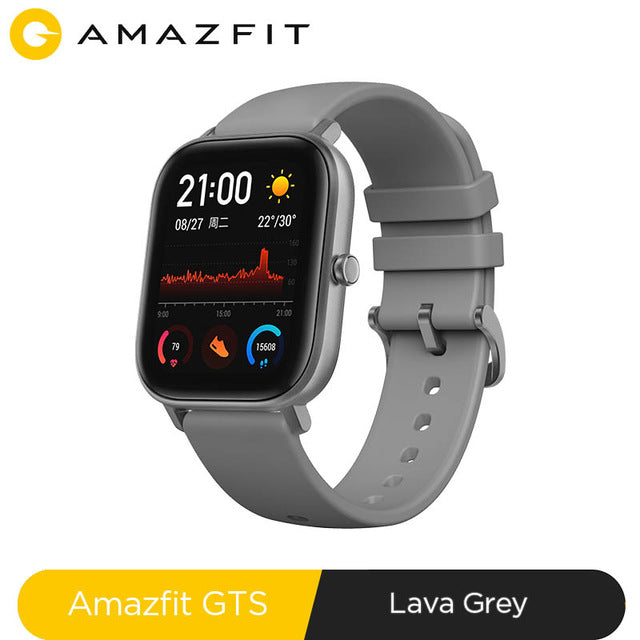 글로벌 버전 Amazfit GTS 스마트 시계 5ATM 방수 수영 스마트 워치 새로운 14 일 배터리 음악 제어 샤오 미 테크 IOS 전화