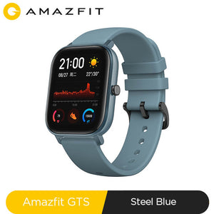 글로벌 버전 Amazfit GTS 스마트 시계 5ATM 방수 수영 스마트 워치 새로운 14 일 배터리 음악 제어 샤오 미 테크 IOS 전화