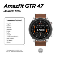 이미지를 갤러리 뷰어에 로드 , Versão Global Amazfit GTR 47mm 릴로 지오 인텔리전트 5atm à prova d24 guagua smartwatch 24 dias bateria controle de música pulseira de silicone
